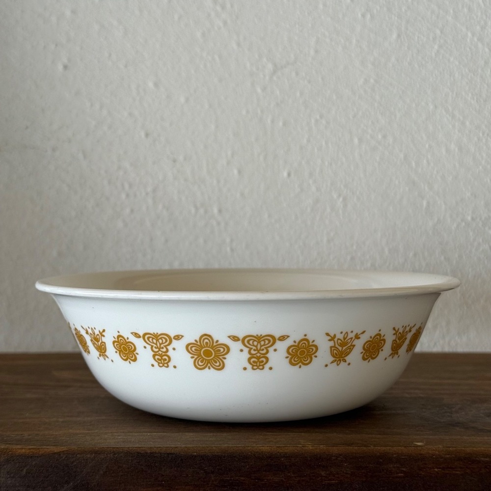Vintage Corelle Corning Butterfly Gold Cereal Soup Bowl White Floral Replacement